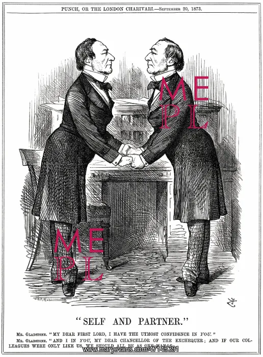 : Cartoon, Self and Partner (William Gladstone) : Cartoon, Self and Partner (William Gladstone)