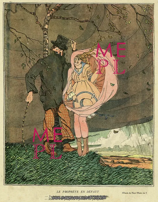 : Cartoon, Sheltering from a squall : Cartoon, Sheltering from a squall