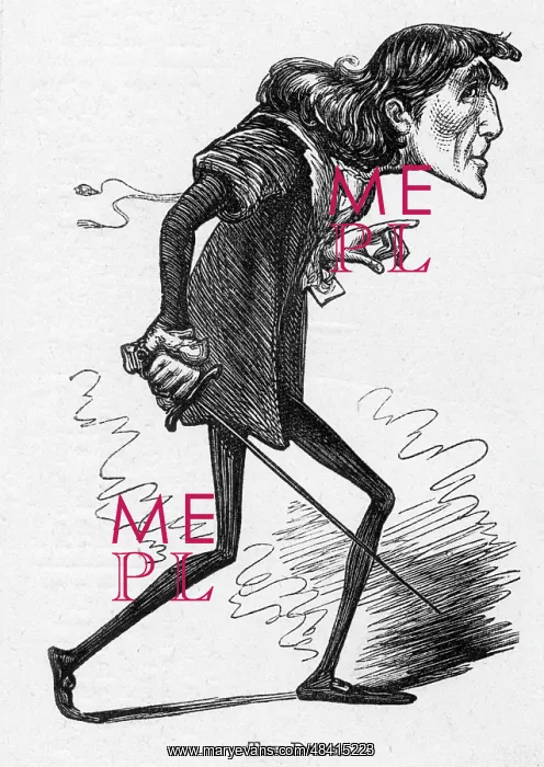: Cartoon of Sir Henry Irving as Hamlet : Cartoon of Sir Henry Irving as Hamlet