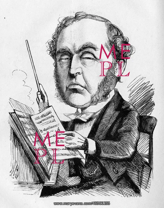 : Cartoon of Sir Michael Costa, conductor and composer : Cartoon of Sir Michael Costa, conductor and composer
