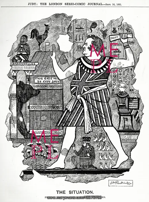 : Cartoon, The Situation, Britain in Egypt from a papyrus : Cartoon, The Situation, Britain in Egypt from a papyrus