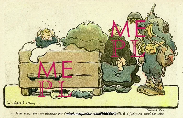 : Cartoon, A soldier's billet, WW1 : Cartoon, A soldier's billet, WW1