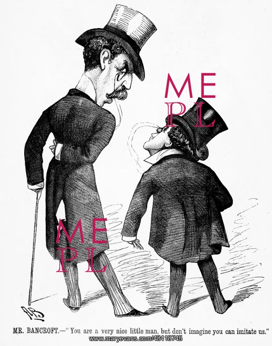 : Cartoon of Squire Bancroft and J L Toole : Cartoon of Squire Bancroft and J L Toole