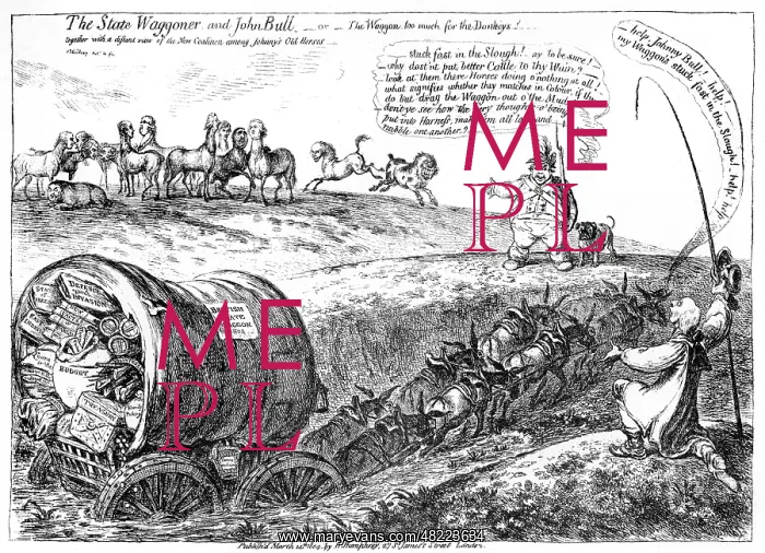: Cartoon, The State Waggoner and John Bull : Cartoon, The State Waggoner and John Bull
