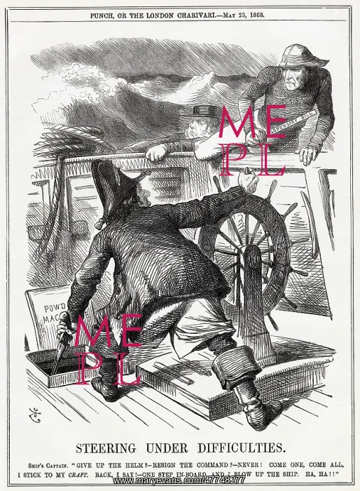 : Cartoon, Steering Under Difficulties (Disraeli, Gladstone) : Cartoon, Steering Under Difficulties (Disraeli, Gladstone)