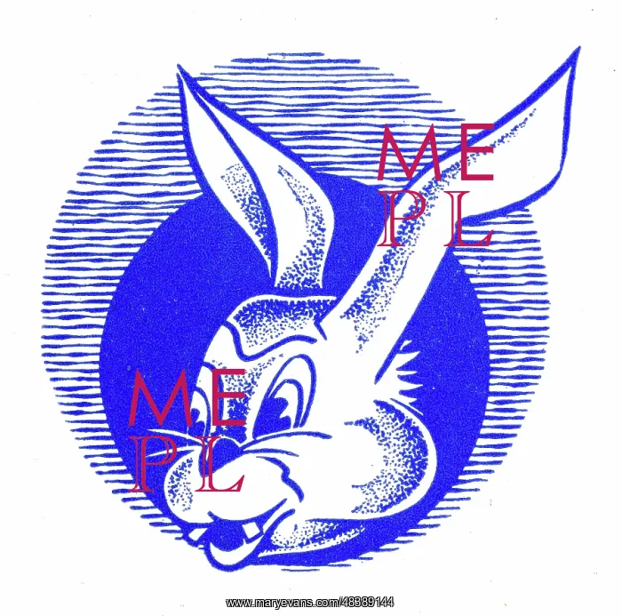  : Cartoon style rabbit - 1950s printer's block