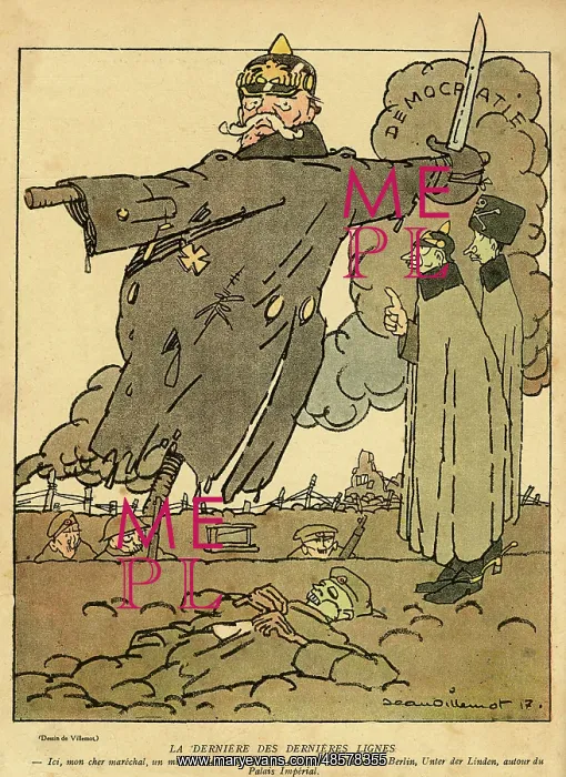 : Cartoon, The Last of the Last Lines, WW1 : Cartoon, The Last of the Last Lines, WW1