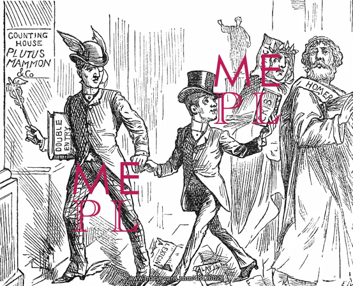 : Cartoon titled The British educational curse : Cartoon titled The British educational curse