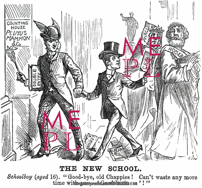 : Cartoon titled The British educational curse : Cartoon titled The British educational curse