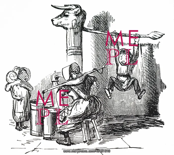 : A cartoon titled The Cow with The Iron Tail : A cartoon titled The Cow with The Iron Tail