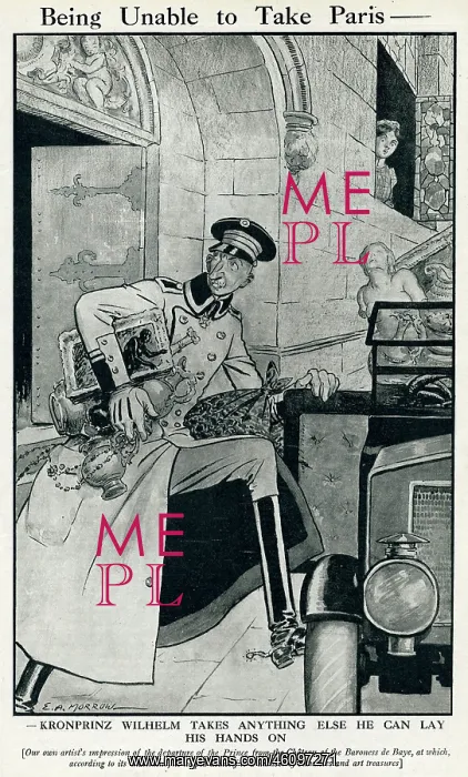 : Cartoon, Being Unable to Take Paris, WW1 : Cartoon, Being Unable to Take Paris, WW1