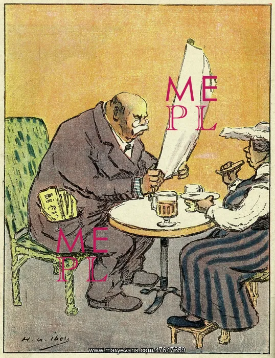 : Cartoon, Uneasiness, WW1 : Cartoon, Uneasiness, WW1