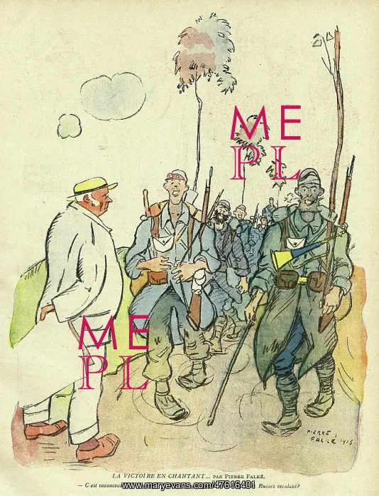 : Cartoon, Victory singing, WW1 : Cartoon, Victory singing, WW1
