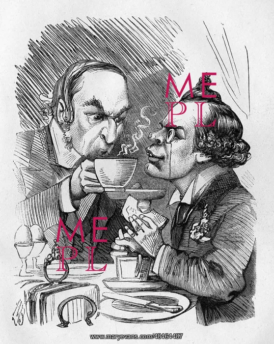 : Cartoon of W E Gladstone and John L Toole : Cartoon of W E Gladstone and John L Toole