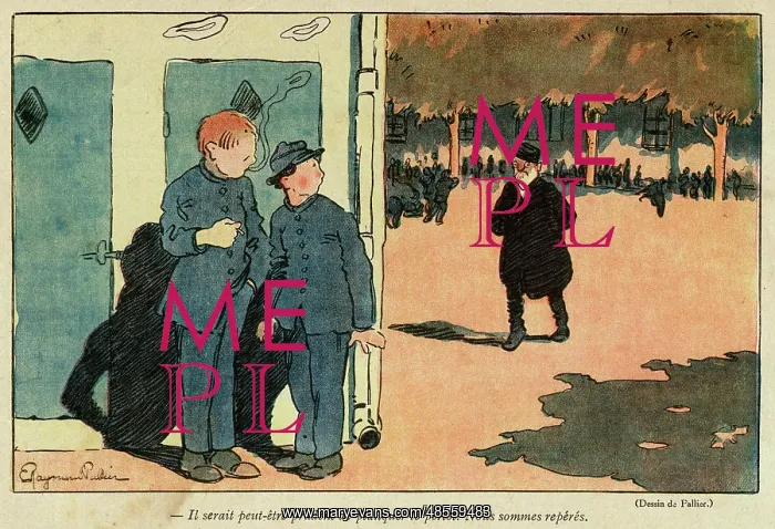 : Cartoon, We've been spotted, WW1 : Cartoon, We've been spotted, WW1
