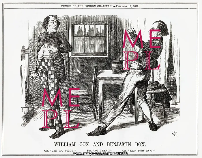 : Cartoon, William Cox and Benjamin Box : Cartoon, William Cox and Benjamin Box