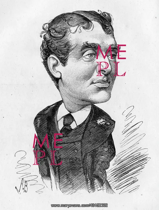 : Cartoon of William J Florence, actor and writer : Cartoon of William J Florence, actor and writer