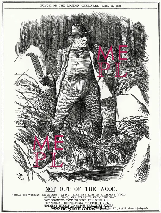 : Cartoon, Not Out of the Wood (Gladstone) : Cartoon, Not Out of the Wood (Gladstone)