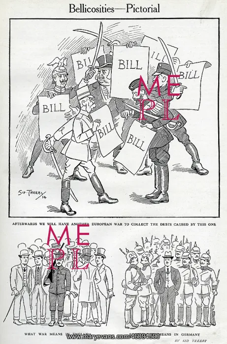  : Three cartoons at the start of the First World War