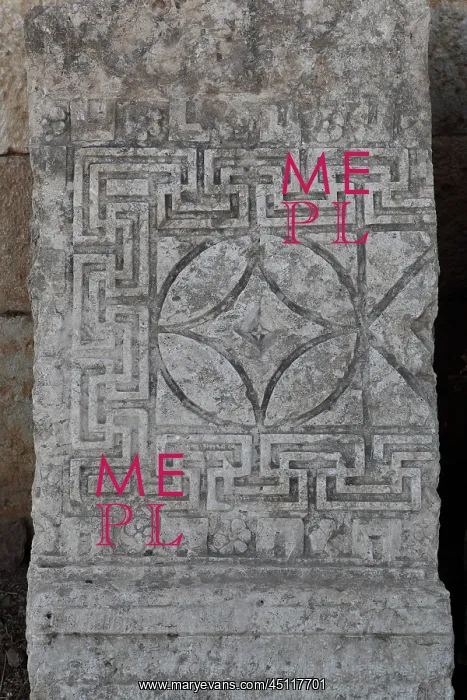 : Carved stone in Cathedral, Jerash, Jordan : Carved stone in Cathedral, Jerash, Jordan