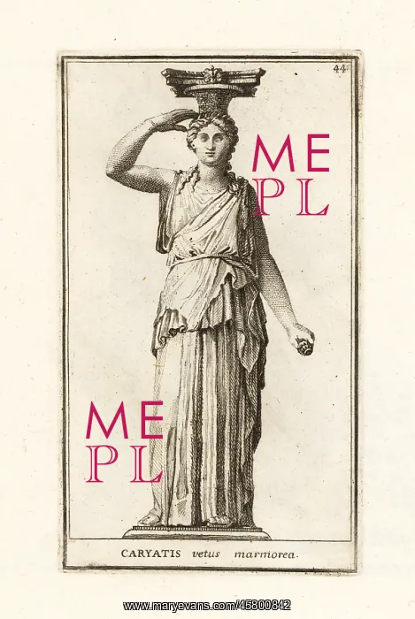 : A caryatid from an unknown building in Rome : A caryatid from an unknown building in Rome