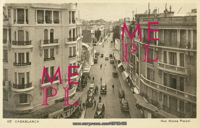 : Casablanca, Morocco - View down Rue Blaise Pascal : Casablanca, Morocco - View down Rue Blaise Pascal