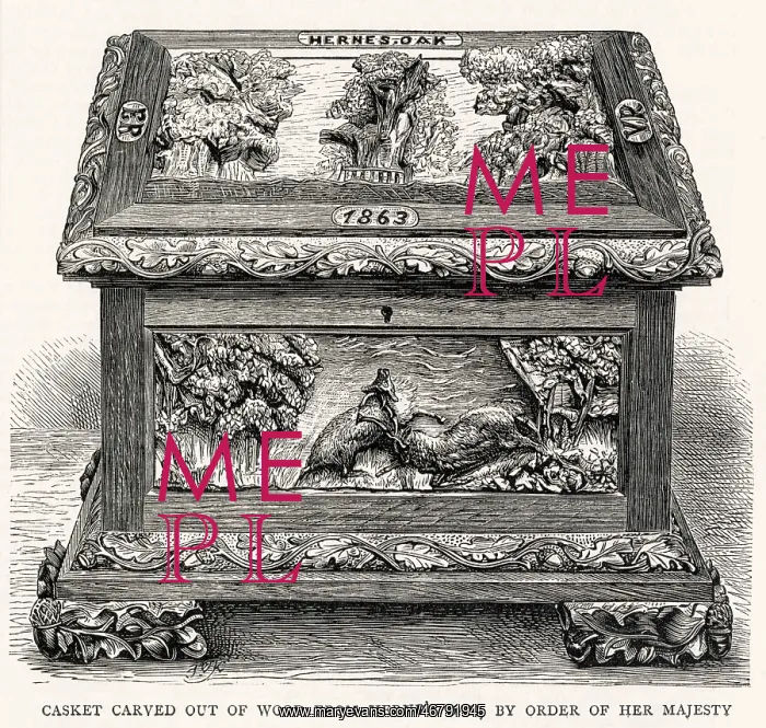 : Casket made from the wood of Herne's Oak : Casket made from the wood of Herne's Oak