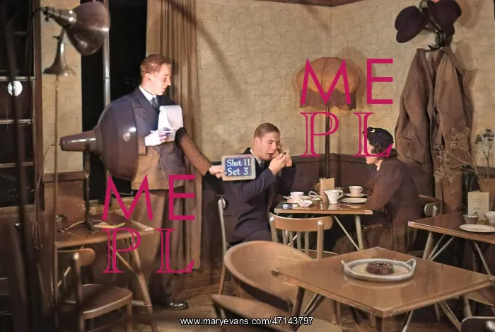 : Cast and crew on a film set : Cast and crew on a film set