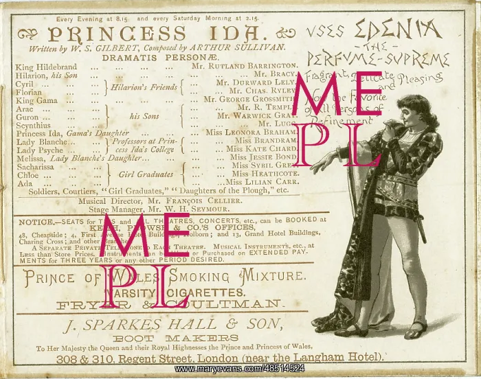 : Cast list and adverts in Princess Ida programme : Cast list and adverts in Princess Ida programme