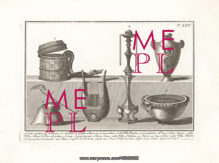 : Casta mistica, Egyptian vase, lyre, cup, etc : Casta mistica, Egyptian vase, lyre, cup, etc