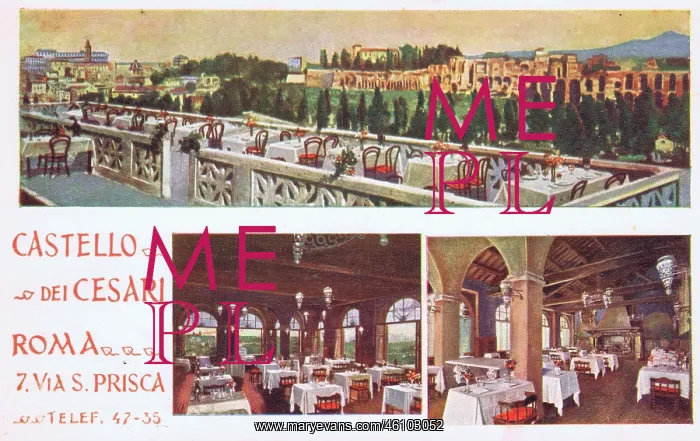 : Castello Dei Cesari Restaurant, Rome 1920s : Castello Dei Cesari Restaurant, Rome 1920s