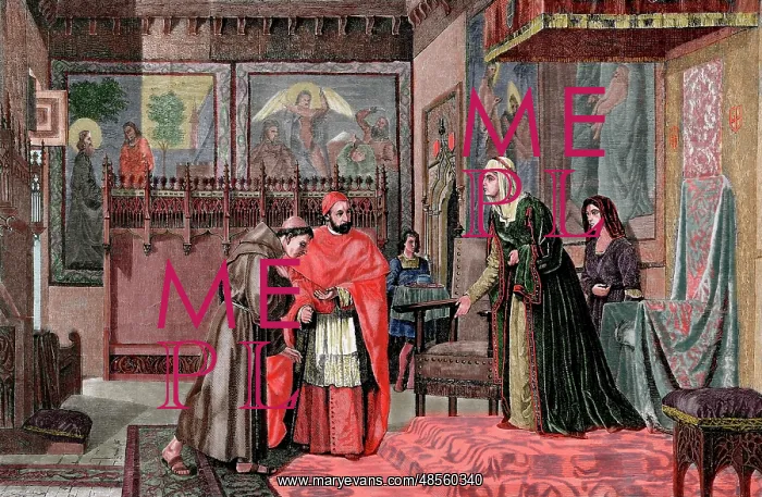 : Castile. Interview between Queen Isabella I of Castille (145 : Castile. Interview between Queen Isabella I of Castille (145