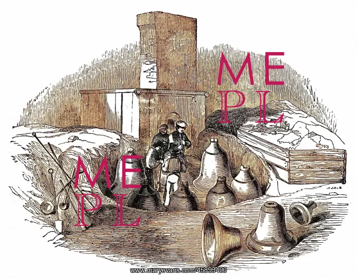 : Casting-pit of a bell foundry 1842 : Casting-pit of a bell foundry 1842