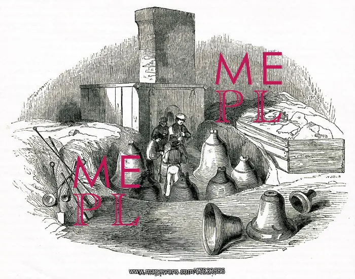 : Casting-pit of a bell foundry 1842 : Casting-pit of a bell foundry 1842
