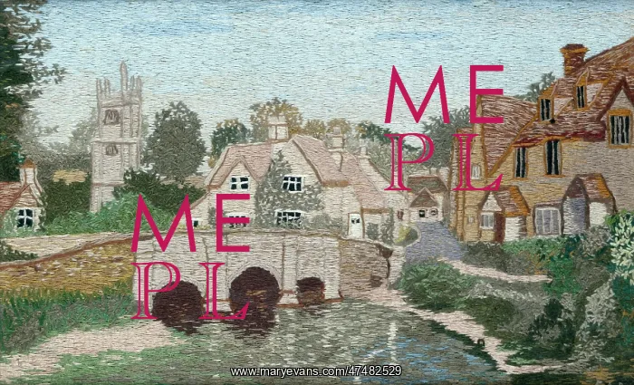 : Castle Combe, Wiltshire ' embroidery : Castle Combe, Wiltshire ' embroidery