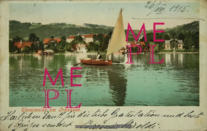 : Castle Ebenzweier on Traunsee. About 1910 : Castle Ebenzweier on Traunsee. About 1910