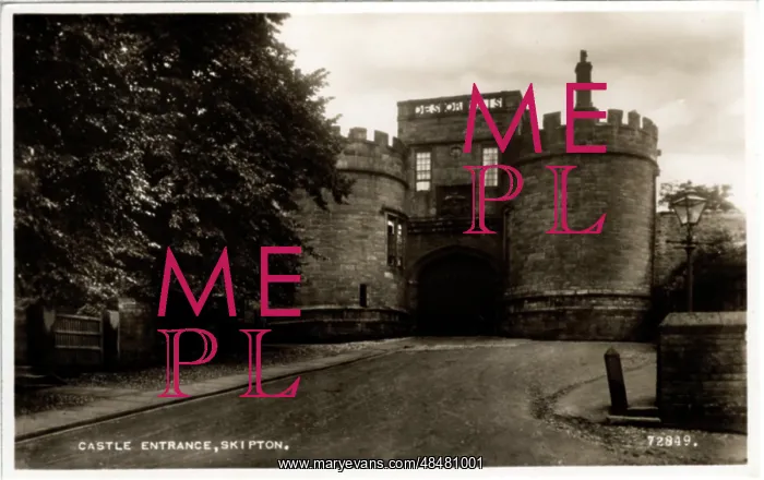 : Castle - Entrance, Skipton, Yorkshire : Castle - Entrance, Skipton, Yorkshire
