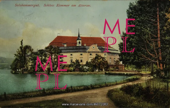 : Castle Kammer at the Lake Attersee. View from the : Castle Kammer at the Lake Attersee. View from the