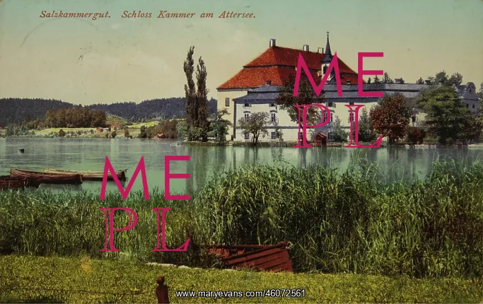 : Castle Kammer at the Lake Attersee. View from the : Castle Kammer at the Lake Attersee. View from the