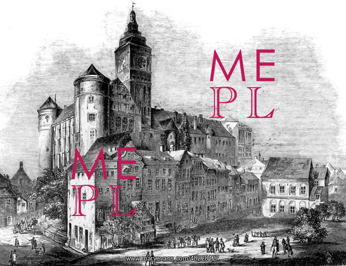 : The castle in Koenigsberg after a drawing from 1844 : The castle in Koenigsberg after a drawing from 1844