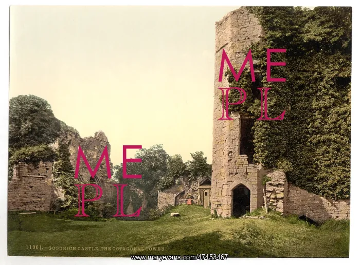 : Castle, the octagonal tower, Goodrich, England : Castle, the octagonal tower, Goodrich, England