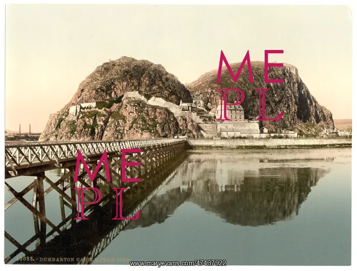 : Castle from pier, Dumbarton, Scotland : Castle from pier, Dumbarton, Scotland