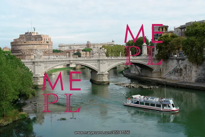 : Castle, River and Bridge, Rome, Italy : Castle, River and Bridge, Rome, Italy