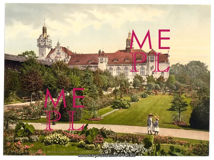 : Castle and rose garden, Colberg, Pommeraina, Germany (i.e.K : Castle and rose garden, Colberg, Pommeraina, Germany (i.e.K