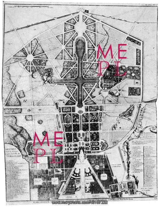 : Castles, Versailles, overall plan, architect: Louis Le Vau : Castles, Versailles, overall plan, architect: Louis Le Vau