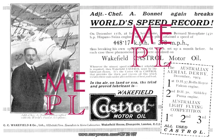 : Castrol Motor Oil 1925 : Castrol Motor Oil 1925