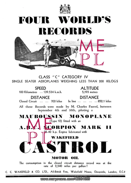  : Castrol Oil 1929