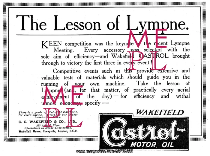 : Castrol Oil & The Lesson Of Lympne : Castrol Oil & The Lesson Of Lympne