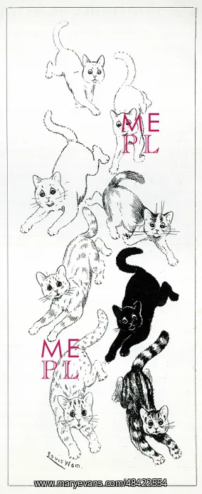  : Eight Cat Parade, by Louis Wain