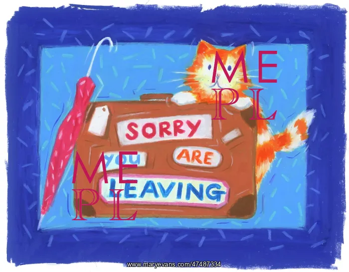 : Cat and suitcase - Sorry You Are Leaving : Cat and suitcase - Sorry You Are Leaving